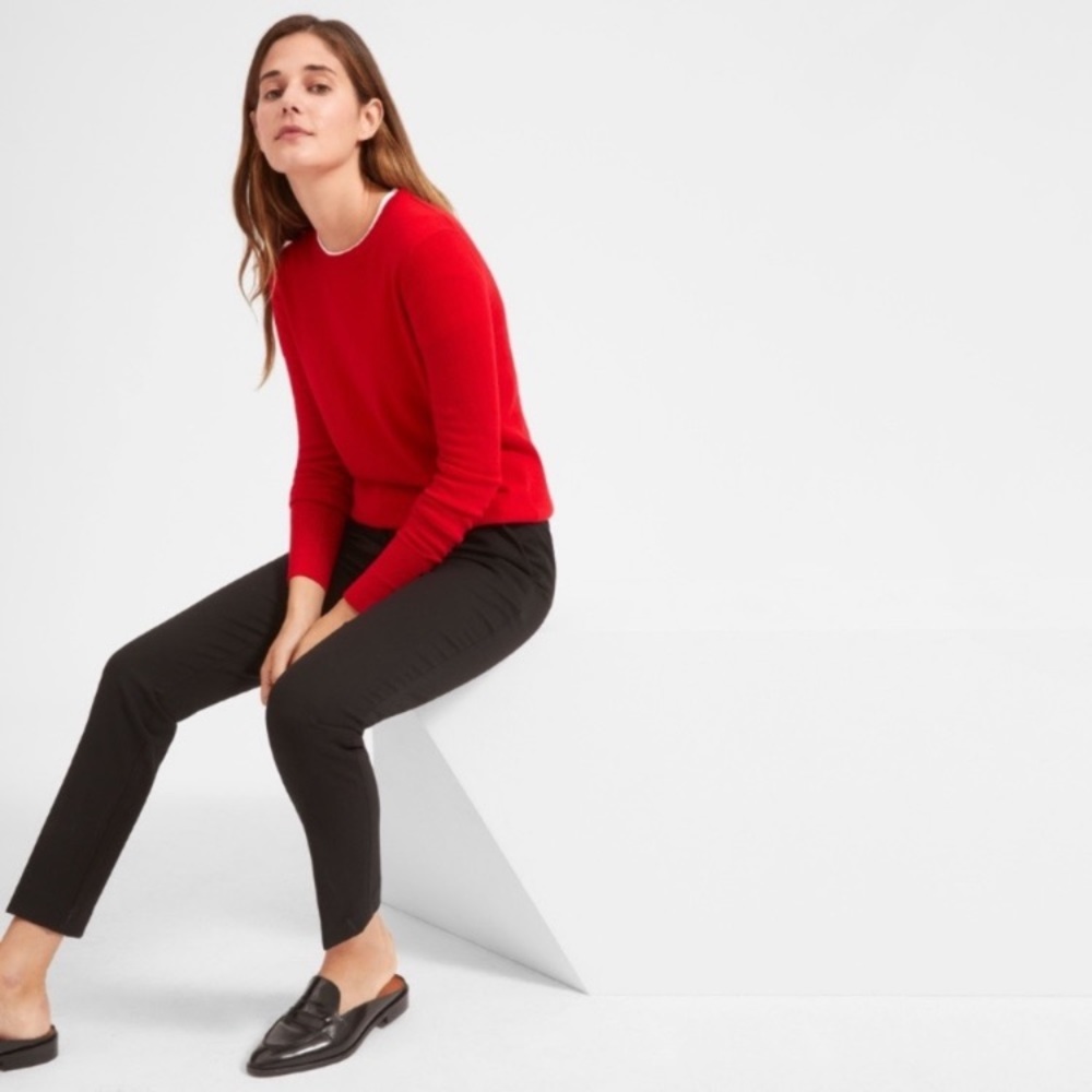 Everlane Red Cashmere Crew Neck Sweater